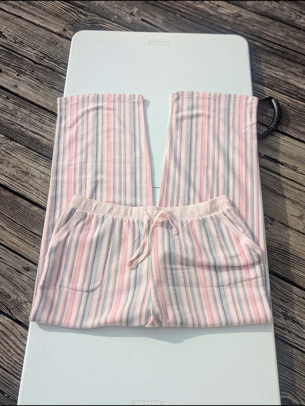 Croft & Barrow, pink & grey, fuzzy, soft, fleece PJ Pants